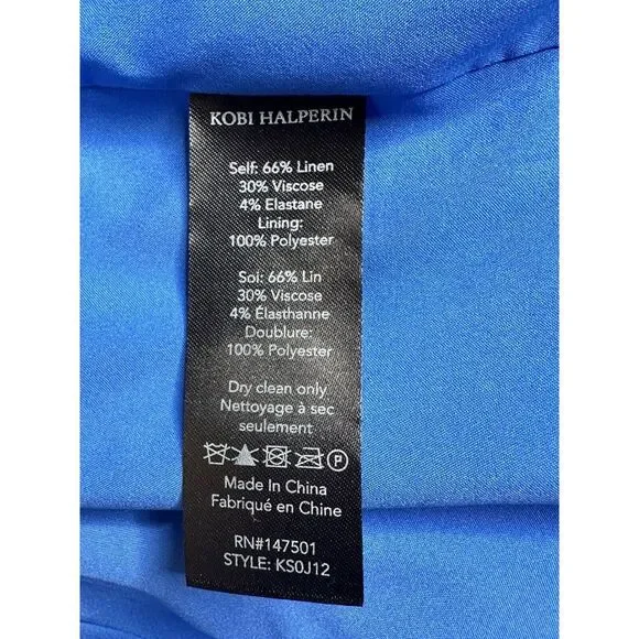 Kobi Halperin Jacket Womens Linen Blend One ButtonBlue Blazer Tencel Size Large - Picture 14 of 16
